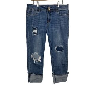 Kut from the Kloth Cameron Straight Leg Wide Cuffed Light Wash Jeans Size 10